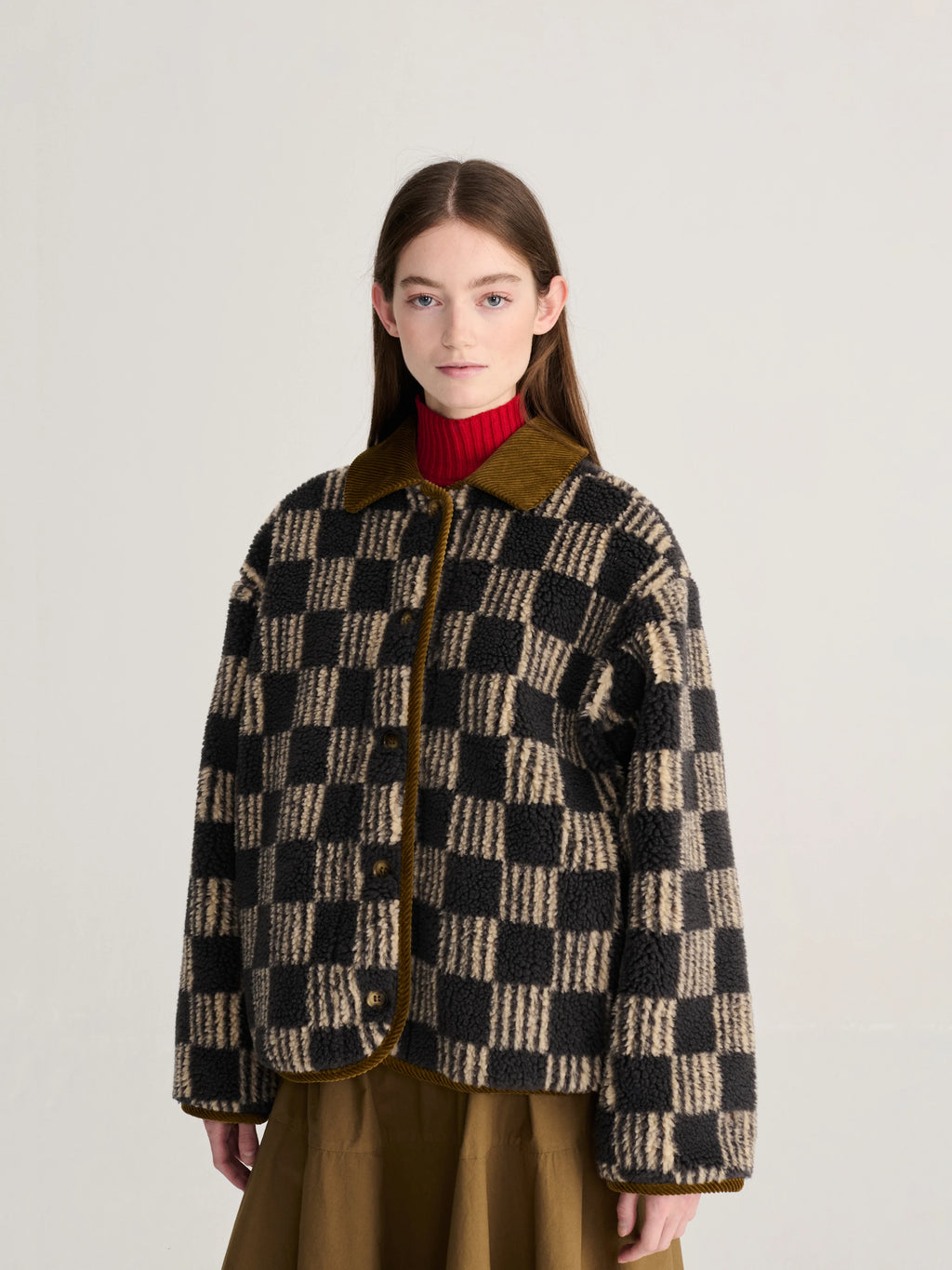 Chaqueta sherpa con estampado